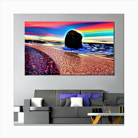 Rainbow At The Beach Canvas Print