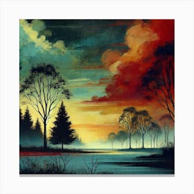 Sunset Painting 26 Canvas Print