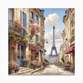 Paris Street Scene 2 Canvas Print