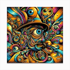 A Psychedelic Artwork In The Style Of Salvador Dali 3 Canvas Print