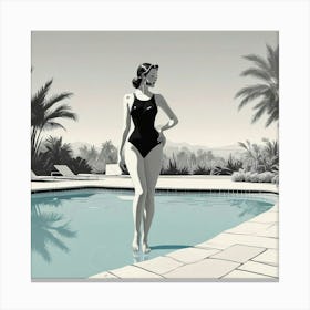 Swimming Art Print (25) Canvas Print