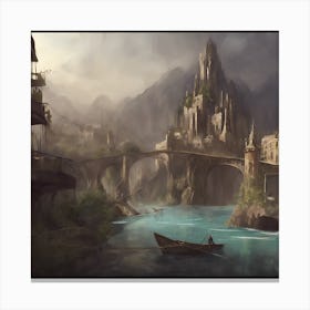 City By The Water Canvas Print