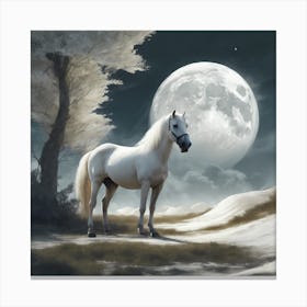 218200 A Picture, A Large Moon, And A White Horse Of The Xl 1024 V1 0 Canvas Print