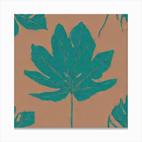 Single Tropical Leaf On A Solid Background pattern art, 120 Canvas Print