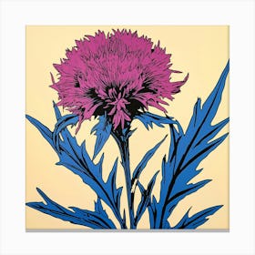 Cornflower 2 Pop Art Illustration Square Canvas Print