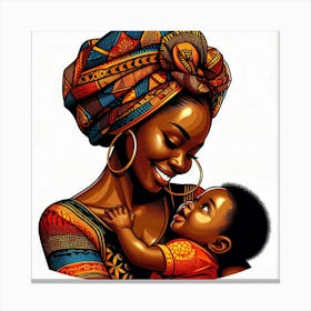 African Mother And Child Canvas Print