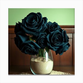 Black Roses in a sand Vase Leinwandbild