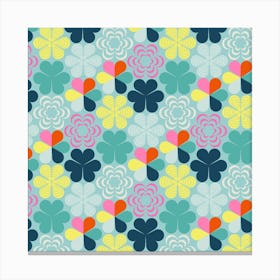 Clovers And Clover Patterns Square Canvas Print