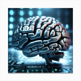 Brain On A Circuit Board 61 Canvas Print