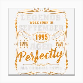 Vintage September 1995 27th Birthday Gift 27 Year Old Men Canvas Print