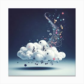 Music Notes On A Cloud Canvas Print