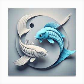 Yin And Yang Fish Canvas Print