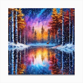 Winter Reflections at Sunset Canvas Print