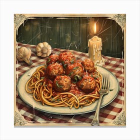 Spaghetti And Meatballs 1 Canvas Print