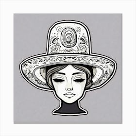 Mexico Hat Sticker 2d Cute Fantasy Dreamy Vector Illustration 2d Flat Centered By Tim Burton (34) Canvas Print
