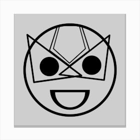 Emoji Face black and grey Canvas Print