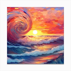 Sunset In The Ocean 1 Canvas Print