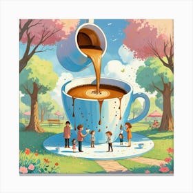 Coffee In The Park Canvas Print