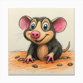 Rat Drawing 2 Canvas Print