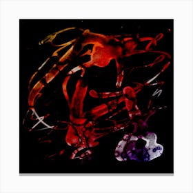 Japanese Abstraction Red And Black Canvas Print