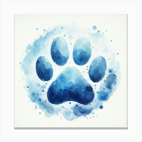 Watercolor Dog Paw Print 1 Canvas Print