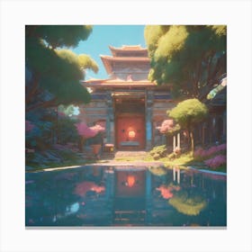 Peaceful Landscapes Unreal Engine Greg Rutkowski Loish Rhads Beeple Makoto Shinkai And Lois Va Canvas Print