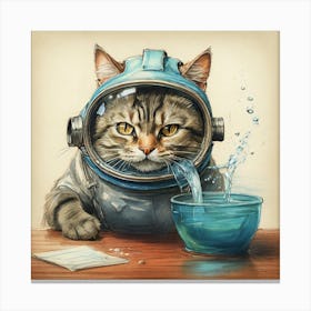 Cat In Spacesuit Canvas Print