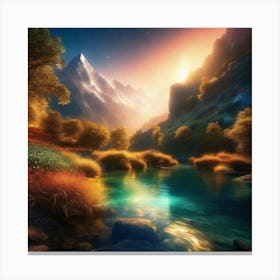 River In The Mountains 20 Canvas Print