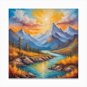 sunrise in  the mountain Canvas Print