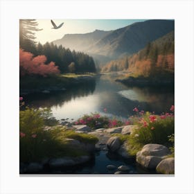 Sunrise In The Mountains Canvas Print