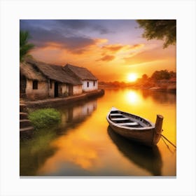 Sunset In Kerala Canvas Print