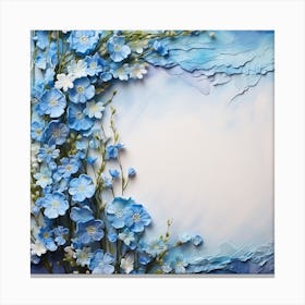 Frame With Blue Flowers Canvas Print