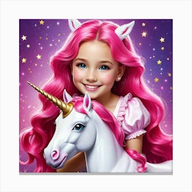 Princess And The Unicorn Canvas Print