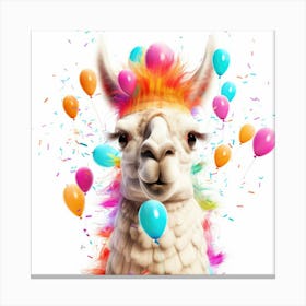 Birthday Llama 2 Canvas Print