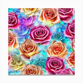 Seamless Roses Pattern Canvas Print