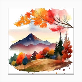 Watercolor Autumn Landscape 59 Canvas Print