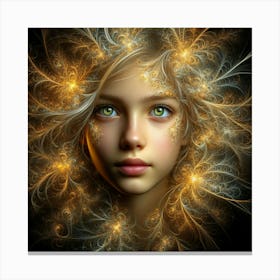 Girl With Golden Hair Canvas Print