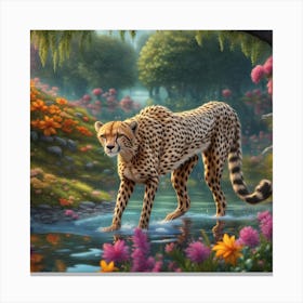 Cheetah In The Forest Canvas Print