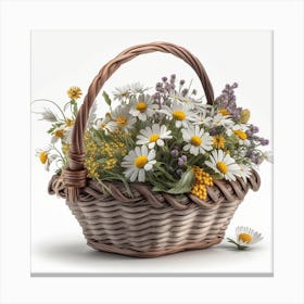 Flowers In A Basket Canvas Print