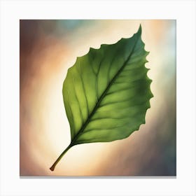 green Leaf glow Canvas Print