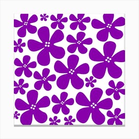 Purple Flowers Pattern Canvas Print