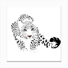 Snow Leopard White Series Square Canvas Print