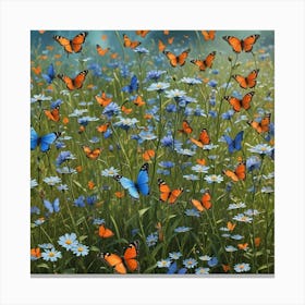 Butterflies In The Meadow Canvas Print