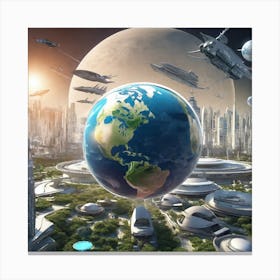 Futuristic City 60 Canvas Print