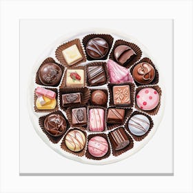 Chocolates On A Plate 14 Canvas Print