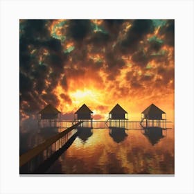 Sunset At The Beach Canvas Print