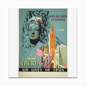 Iberia Air Lines Of Spain Canvas Print