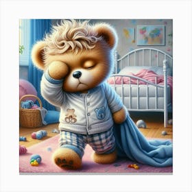 Teddy Bear Sleeping Canvas Print