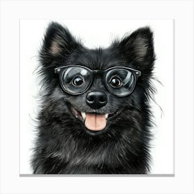 Dog With Glasses 41 Canvas Print