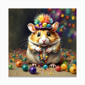 Hamster Mardi Gras 1 Canvas Print